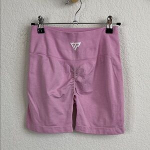 Keep That Pump Core Scrunch Shorts Ruched Ribbed Bike Biker Bubblegum Pink